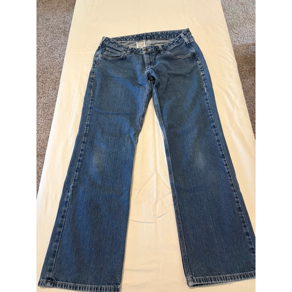 Carhartt Womens Straight Fit Jeans Medium Wash WB082 DKN Blue Denim 10 x 32